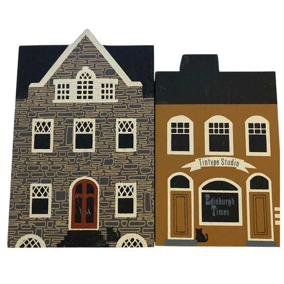 The Cat’s Meow Series III Lot of 10 Wooden Buildings 1985 – Vintage Village Set - Picture 5 of 6